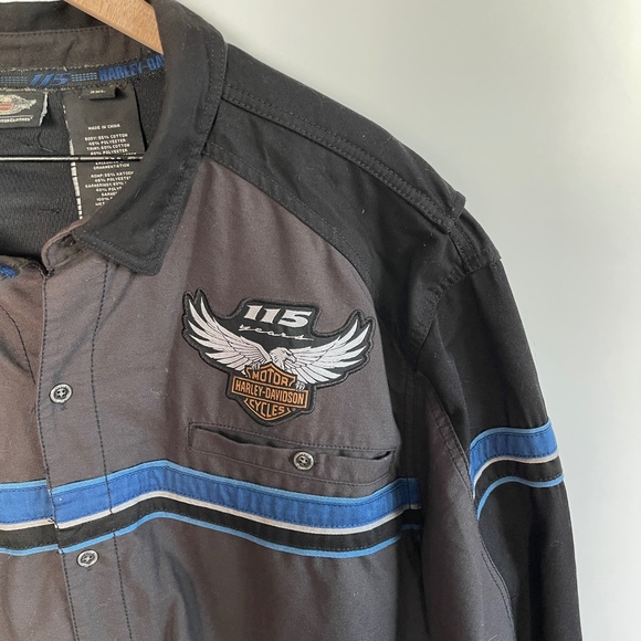 Harley Davidson Men's 115th Anniversary Performance Vented Long Sleeve Shirt 3XL - Picture 4 of 8